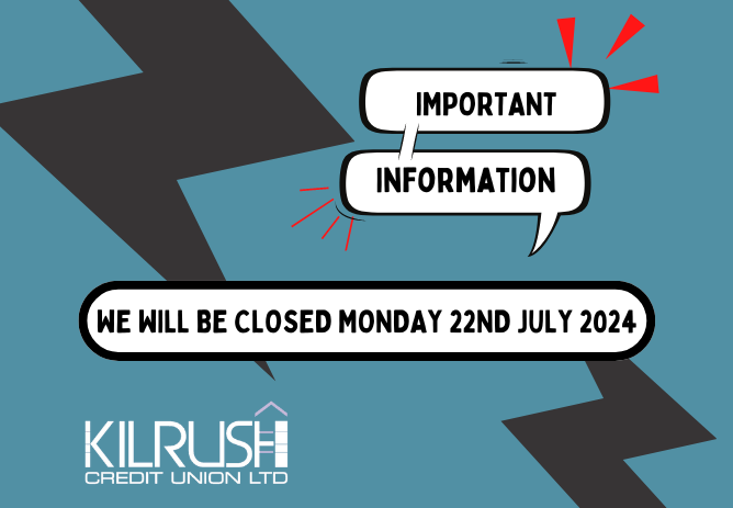 We will be closed Monday 22nd July 2024